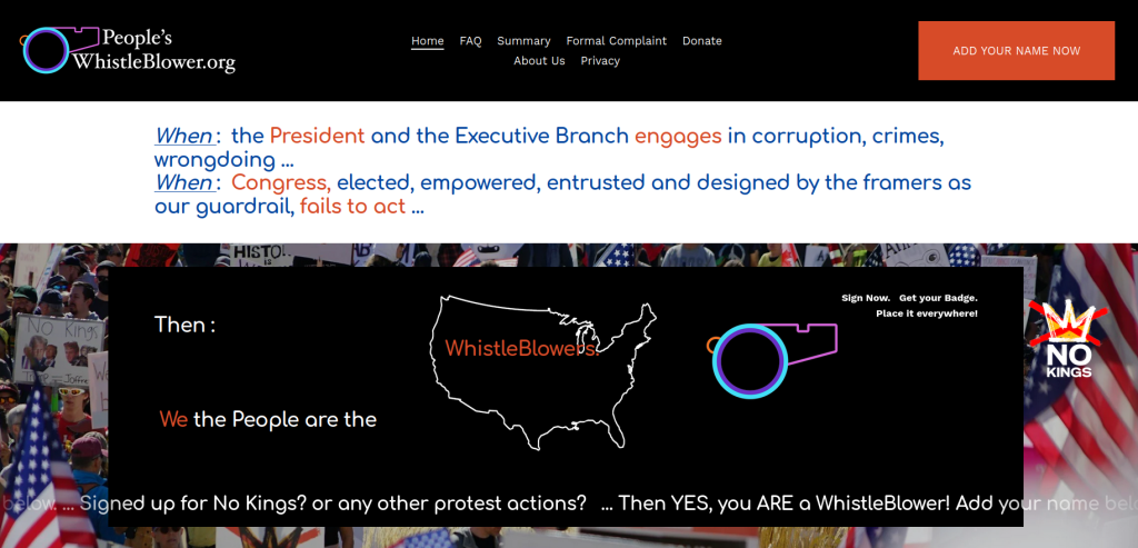 Image of protesters behind a US map